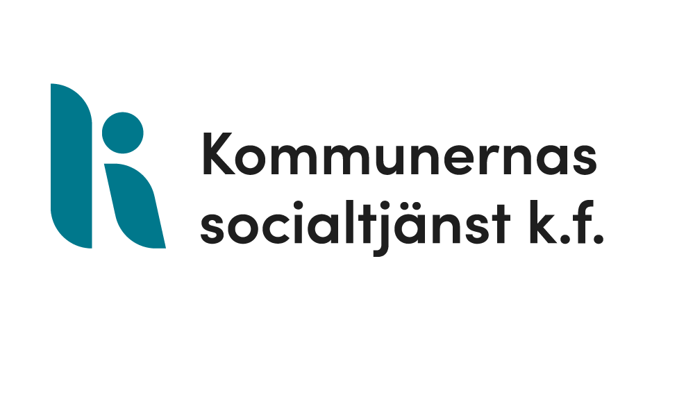 Logo med blått K och text Kommunernas socialtjänst k.f.