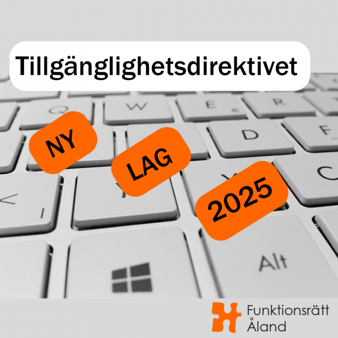 illustration med datortangenter samt text: Tillgänglighetsdirektivet ny lag 2025