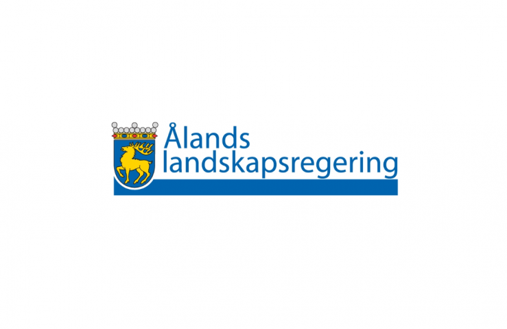 Bild visar logga för ÅLands landskapsregeringen, med Ålands vapen